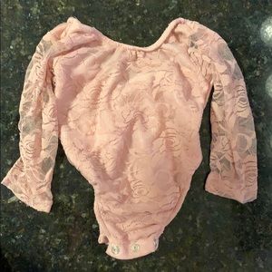 Bailey’s Blossoms pink lace onesie